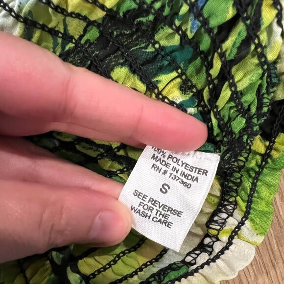 Live 4 Truth Off Shoulder Long Sleeve Green Floral Rave Festival Top Size Small - Picture 7 of 10